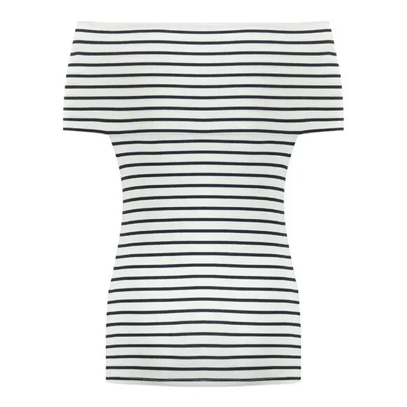 Goelia Off Shoulder Striped Slim Top - Picture 3 of 4